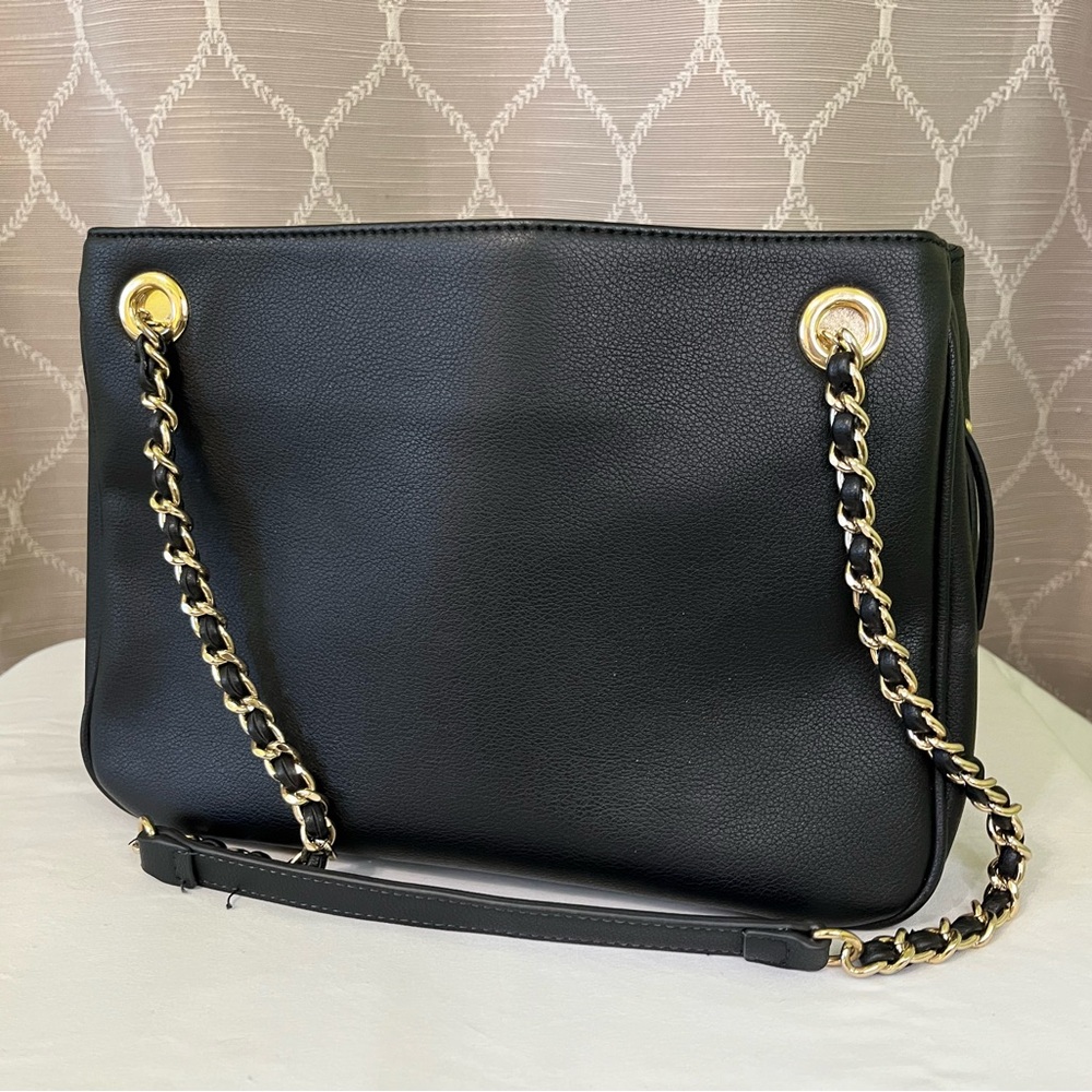 INC Shoulder Bag with Chain Straps Side Zip Magnet Closure